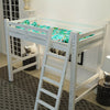 Single Solid Pine Wood Loft Bed Frame High Sleeper Bunk Bed Study Desk Cabin Bed