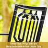 Garden Chairs Patio Chair Set of 2 Stackable Metal Chairs Outdoor Furniture UK