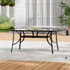 Garden Table Folding Mesh Chair Balcony Coffee Bistro Furniture w/ Umbrella Hole