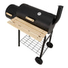 Charcoal BBQ Grill with Smoker Offset Steel Barrel Drum Outdoor Garden Camping