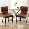 2x Luxury Faux Leather Kitchen Dining Chairs Accent Chairs with Metal Legs Black