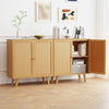 Coffee Bar Accent Cabinet Freestanding Kitchen Cupboard-Natural