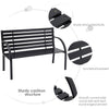 Metal Garden Bench Slatted 2 Seater Yard Patio Park Chair Seat Outdoor Furniture