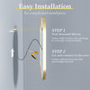 Glam Smart LED Bathroom Mirror Frontlit Anti-fog Vanity Mirror Sanding Gold Edge