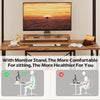 Gunji LED Gaming Desk 120cm PC Table with Monitor Stand & Socket Storage Shelves