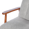 Modern Grey 2 Seater Sofa Armchair Small Loveseat Couch Settee Walnut Wood Frame