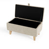 Rectangular Storage Footstool Ottoman Pouffe Stool Fabric Chair Upholstery Bench