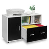 Roilling File Cabinet Home Office Printer Stand Side Cupboard Storage Cabinet