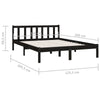 Lechnical Black Solid Pine Wood Bed Frame 120 x 200 , Modern Bed Frame, T2H7