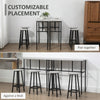 6 Piece Industrial Bar Table Set 2 Kitchen Breakfast 4 Stools Grey Chair Seat