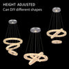 3-sided Crystal Chandelier LED Ceiling Light Height Adjustable Pendant Lamp 58W