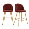 Dusk Iris Rust Velvet & Natural Set of 2 Barstools RRP £399