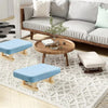 Small Footstool Chair Stool Rectangle Footrest Padded Rest Seat Pouffe Wood Legs