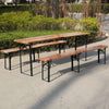 3 Piece Wooden Folding Beer Picnic Dining Outdoor Table Bench Set 2.2m