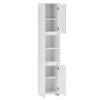 Bathroom Floor Storage Cabinet with Mirror and 2 Doors 6 Shelves Tallboy Unit