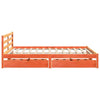 Bed Frame with Drawers Wax Brown 180x200 King Solid Wood Pine V3U2