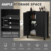 Bathroom Floor Storage Cabinet Free Standing Storage Organizer-Black