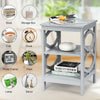 Set of 2 3-Tier Nightstand Sofa Bed Side Table Storage Display Stand with Shelf
