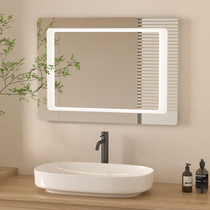 700X500mm LED Mirror Bathroom Illuminated with Anti-fog Demister Shaver Socket