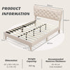 Double Size Bed Frame Wooden Slats Platform Upholstered Button Tufted Headboard