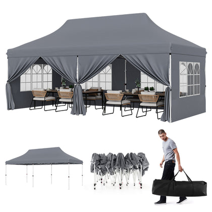 3Mx6M Outdoor Canopy Tent Portable Gazebo Pop up Canopy w/Zippered Entrances