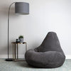 Cord Recliner Bean Bag Chair with Footstool - Comfortable Lounge Seat