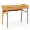Modern Bamboo Computer Desk Study Writing Desk Workstation W/ 2 Storage Drawers