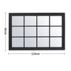 Black Industrial Style Window Style Rectangle Wooden Frame Wall Mirror Decor