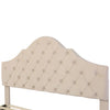 Velvet Fabric Upholstered Bed 4FT6 Double Size Bed Platform Bed Frame Beige