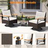 3 PCS Outdoor Swivel Chair Set Patio Garden Wicker Bistro Furniture Set