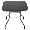 Black Garden Table 80cm Square Desk Patio Outdoor BBQ Dining Table &Parasol Hole