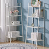 Industrial 4-Tier Storage Shelves Ladder Bookshelf Metal Frame Bookcase Display
