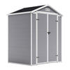 6x4.4FT Grey Plastic Shed Outdoor Garden Tools Storage House with 2 Doors Window