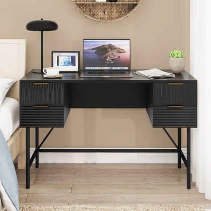 120cm Home Office Desk with Storage-Black