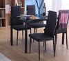 Modern Kitchen Glass Table Upholstered Leather 2/4/6 Chair Dining Room Furniture