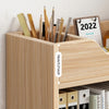 Wooden Bookshelf Rack Desk Filing Holder Organizer Rack Tabletop Bookcase Holder