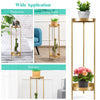 2 Tier Tray Plant Stand Metal Flower Stand Round Flower Pot Holder Bedside Table