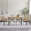 2x Swivel Faux Leather Dining Chairs Padded Seat Dining Room Chair Beige Modern