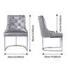 1/2PCS Velvet Dining Chairs Luxury Padded Dining Room Chairs Armless Silver Legs
