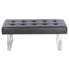 Leather Upholstered Bench Bedroom Entryway End of Bed Bench Accent Indoor Bench