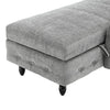 Chaise Lounge Upholstered Left Hand Sofa Grey Accent Chair with Storage & Pillow