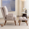 ACCENT CHAIR ARMCHAIR W/ FOOTSTOOL, ADJUSTABLE UPHOLSTERED LOUNGE CHAIR
