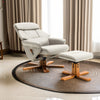 Occasional PU Leather Manual Recliner with Stool Reclining Lounger Chair Swivel