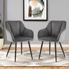 2 x Velvet Dining Chairs Upholstered Metal Legs Reception Accent Chairs Armchair