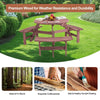 6 Seater Wooden Round Picnic Table Bench Set Garden Furniture Set Outdoor Park
