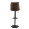 Set of 2 Brown Bar Stools Breakfast Stools With Foot Rest Swivel Gas Lift Modern