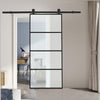 Sliding Barn Door Glass Door Hardware Kit 6-7FT / Door with Track Kit Unit