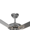 52'' Crystal Ceiling Fan Light 5 Blades 3 Speeds Reversible Chandelier w/Remote