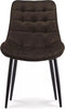 Dining Chairs Velvet Set Padded Seat Metal Leg Kitchen Chair Home Office