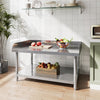 Stainless Steel Food Prep Table Commercial Kitchen Storage Work Top Edges Shelf